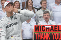 Schumi hits the brakes