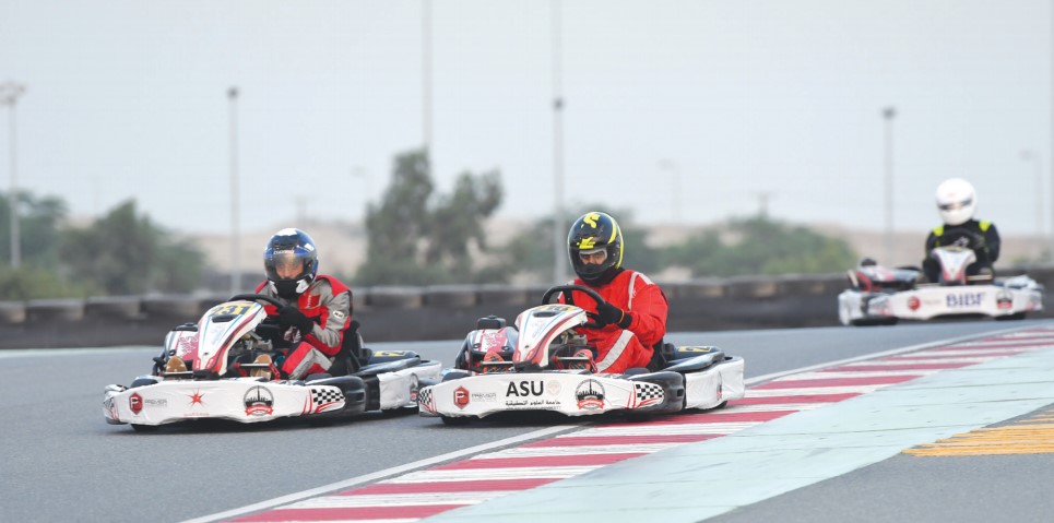 Gulf Weekly Universities go karting crazy