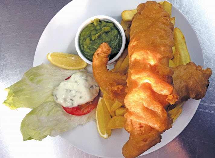 Gulf Weekly Fish ’n’ chips and veggie bite