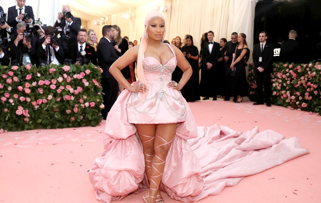 Nicki is sitting pretty in pink